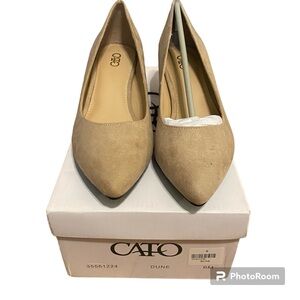 Cato Nude Suede Kitten Heels